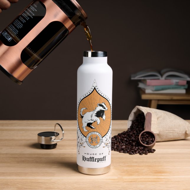 HARRY POTTER™ | Delicate Sketch HUFFLEPUFF™ Crest Water Bottle (Coffee)