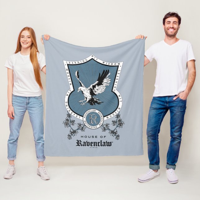 HARRY POTTER™ | Delicate Sketch RAVENCLAW™ Crest Fleece Blanket (In Situ)