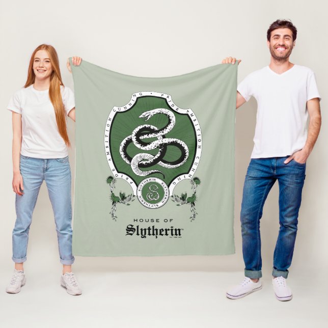 HARRY POTTER™ | Delicate Sketch SLYTHERIN™ Crest Fleece Blanket (In Situ)