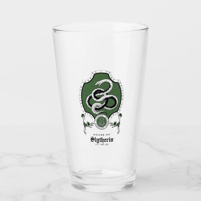 HARRY POTTER™ | Delicate Sketch SLYTHERIN™ Crest Glass (Front)