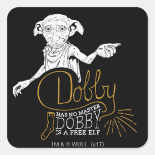 Harry Potter   Dobby Has No Master Square Sticker