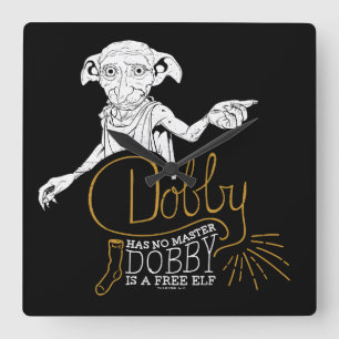 Harry Potter Dobby Has No Master Square Wall Clock