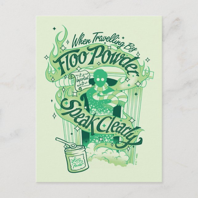 Harry Potter | Floo Powder Typography Graphic Postcard (Front)