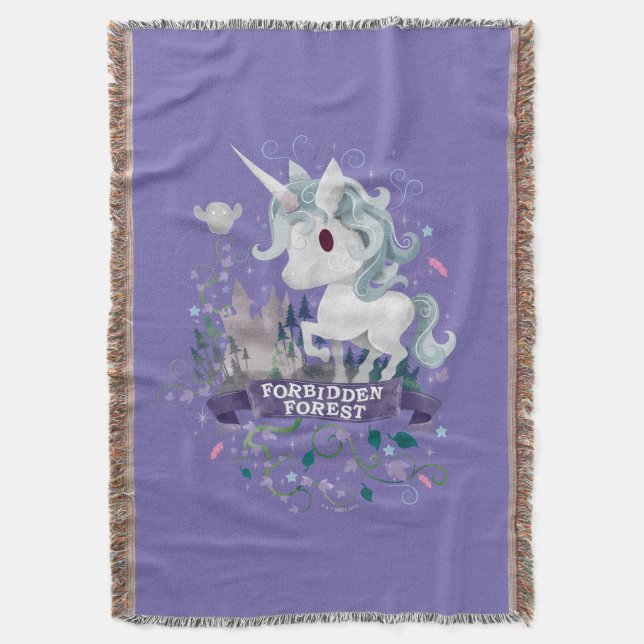 Harry Potter | Forbidden Forest Unicorn Graphic Throw Blanket (Front Vertical)