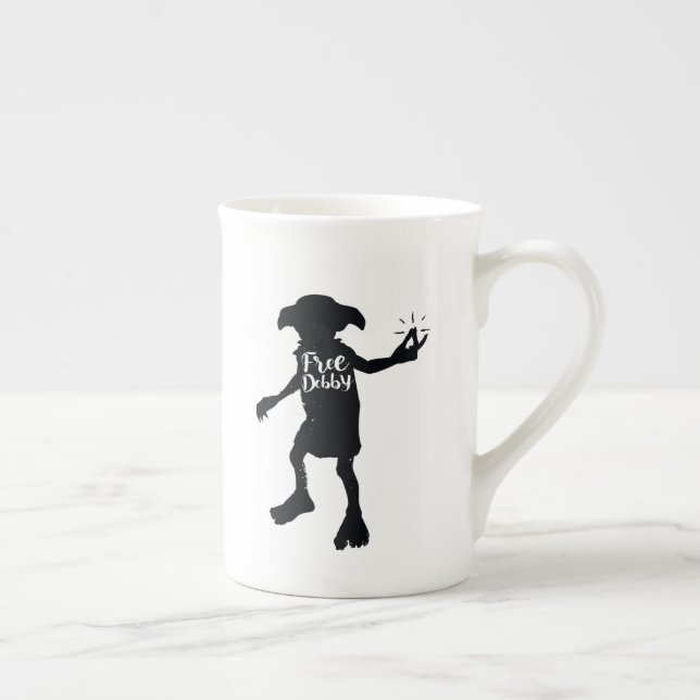Harry Potter | "Free Dobby" Silhouette Typography Bone China Mug (Right)