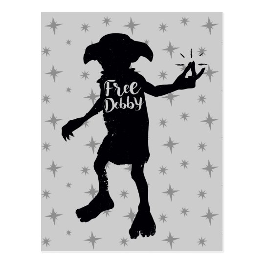 Download Harry Potter | "Free Dobby" Silhouette Typography Postcard ...
