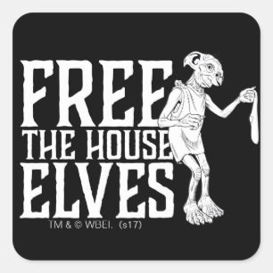 Harry Potter Free The House Elves Square Sticker