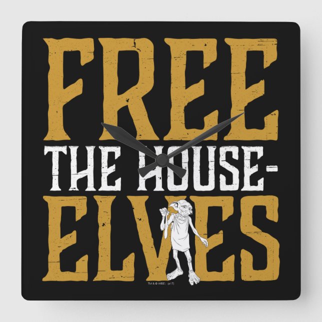 Harry Potter | Free The House Elves Square Wall Clock (Front)