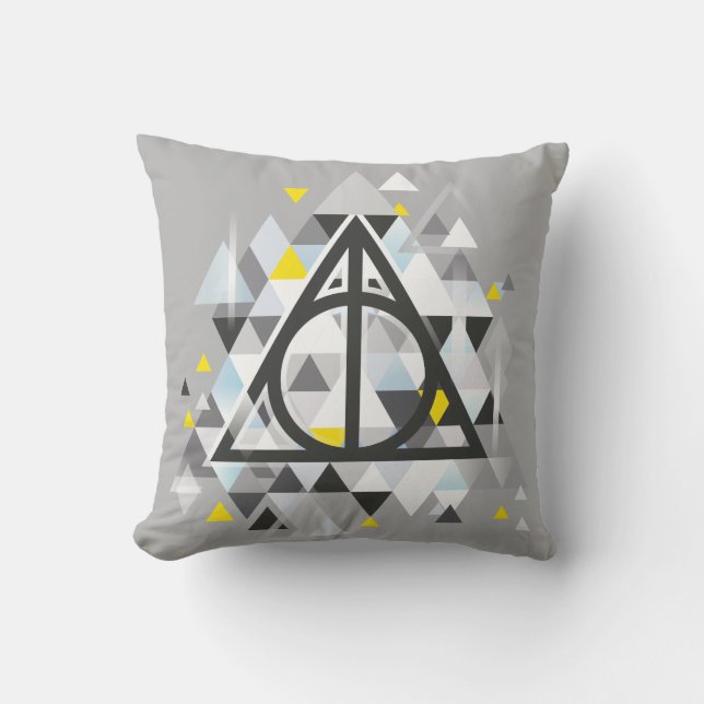 Harry Potter | Geometric Deathly Hallows Symbol Cushion (Front)