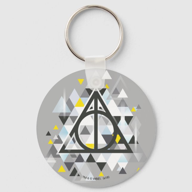 Harry Potter | Geometric Deathly Hallows Symbol Key Ring (Front)