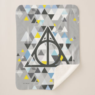 Harry Potter   Geometric Deathly Hallows Symbol Sherpa Blanket