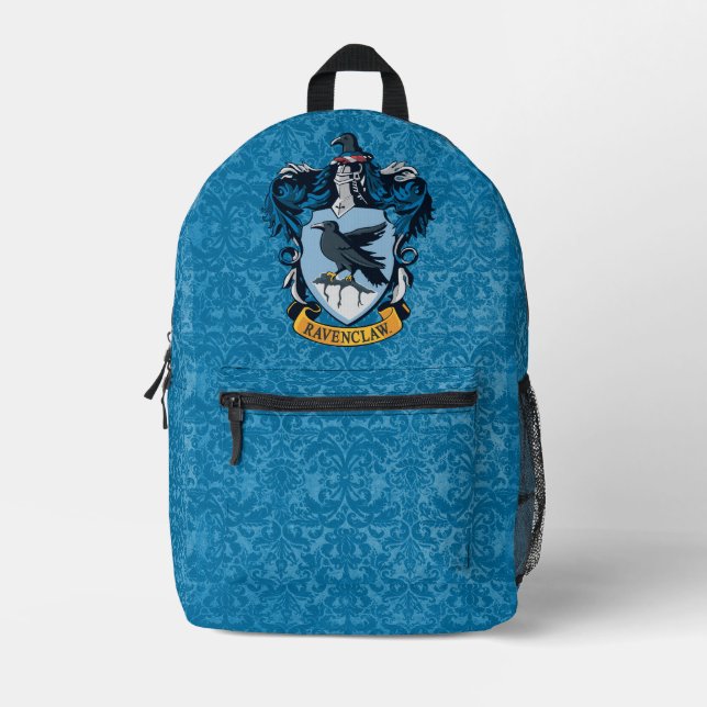 Harry Potter  | Gothic Ravenclaw Crest Printed Backpack (Front)