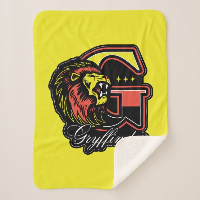 HARRY POTTER™ | GRYFFINDOR™ Athletic Badge Sherpa Blanket (Front)