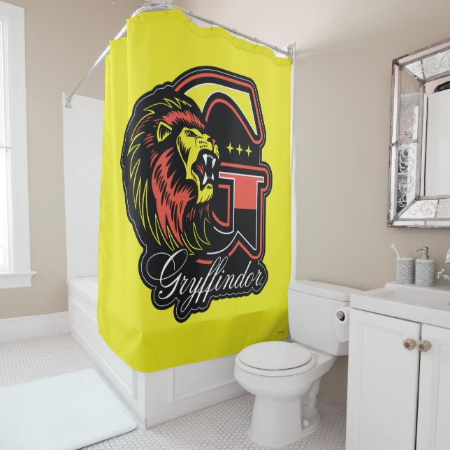 HARRY POTTER™ | GRYFFINDOR™ Athletic Badge Shower Curtain (In Situ)