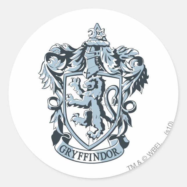 Harry Potter | Gryffindor Crest Blue Classic Round Sticker (Front)