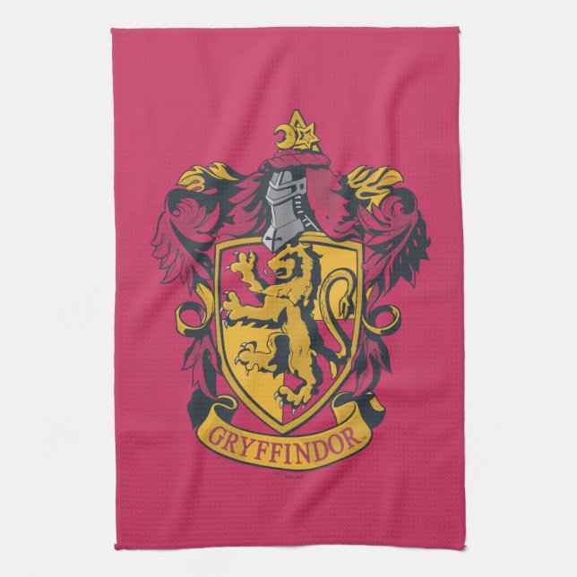 Harry Potter | Gryffindor Crest Gold and Red Tea Towel (Vertical)