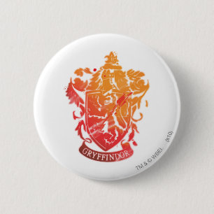 Harry Potter   Gryffindor Crest - Splattered 6 Cm Round Badge
