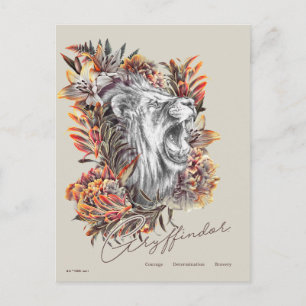 HARRY POTTER™ GRYFFINDOR™ Floral Graphic Postcard