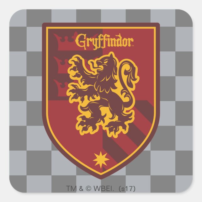 Harry Potter | Gryffindor House Pride Crest Square Sticker (Front)