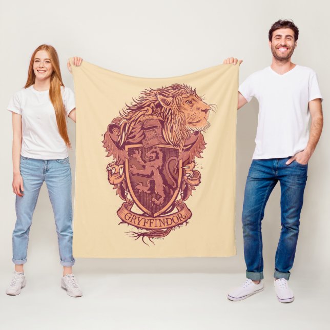 Harry Potter | Gryffindor Lion Crest Fleece Blanket (In Situ)