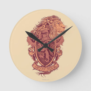 Harry Potter   Gryffindor Lion Crest Round Clock