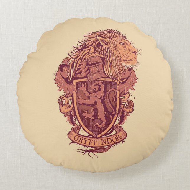 Harry Potter | Gryffindor Lion Crest Round Cushion (Front)