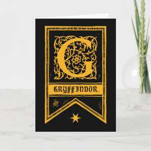 Harry Potter   Gryffindor Monogram Banner Note Card
