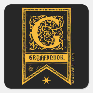Harry Potter   Gryffindor Monogram Banner Square Sticker
