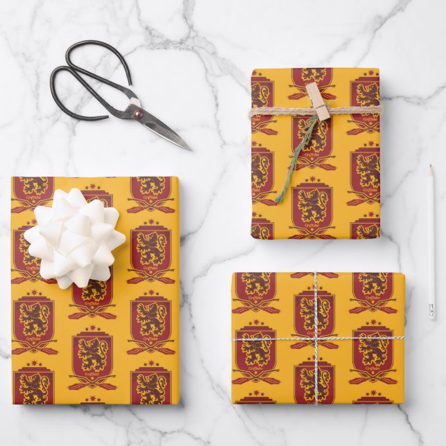 Harry Potter | Gryffindor QUIDDITCH™  Crest Wrapping Paper Sheet (Front)