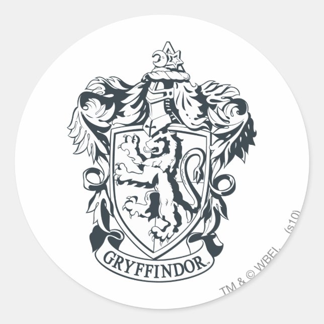 Harry Potter | Gryffindor Stencil Sketch Classic Round Sticker (Front)