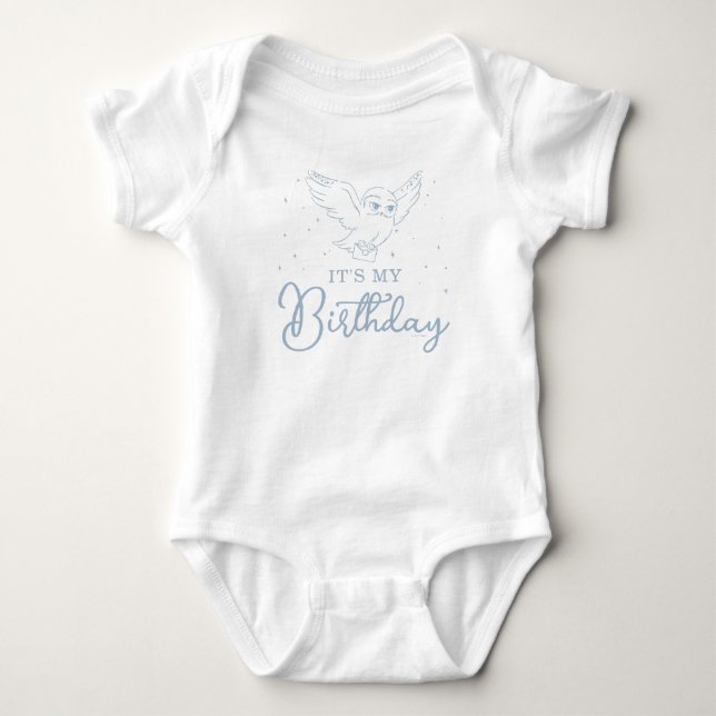 Harry Potter Hedwig Blue Magical Birthday Baby Bodysuit (Front)