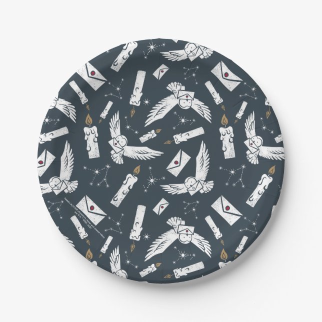 HARRY POTTER™ Hedwig Delivering Letters Pattern Paper Plate (Front)