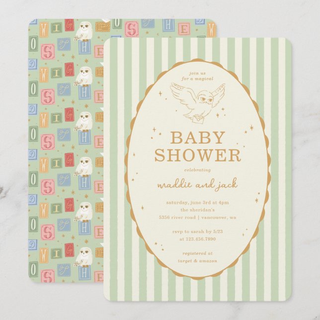 Harry Potter Hedwig Gender Neutral Baby Shower Invitation (Front/Back)