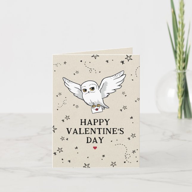 Harry Potter | Hedwig Happy Valentine's Day Note Card (Front)