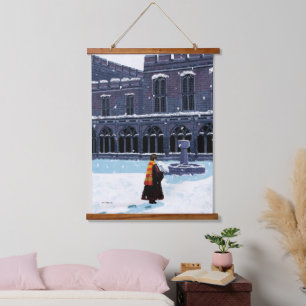 HARRY POTTER™ & Hedwig in HOGWARTS™ Courtyard Hanging Tapestry