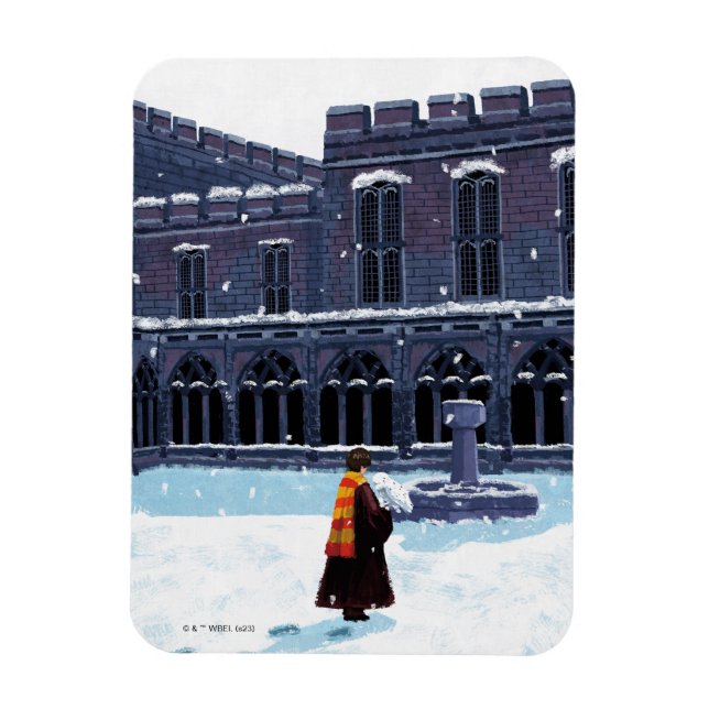 HARRY POTTER™ & Hedwig in HOGWARTS™ Courtyard Magnet (Vertical)