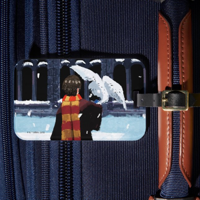 HARRY POTTER™ & Hedwig in the Snow Luggage Tag (Front Insitu 4)