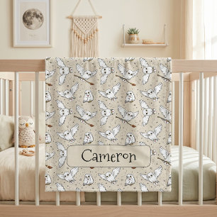 Harry Potter   Hedwig Pattern - Baby Shower Fleece Blanket