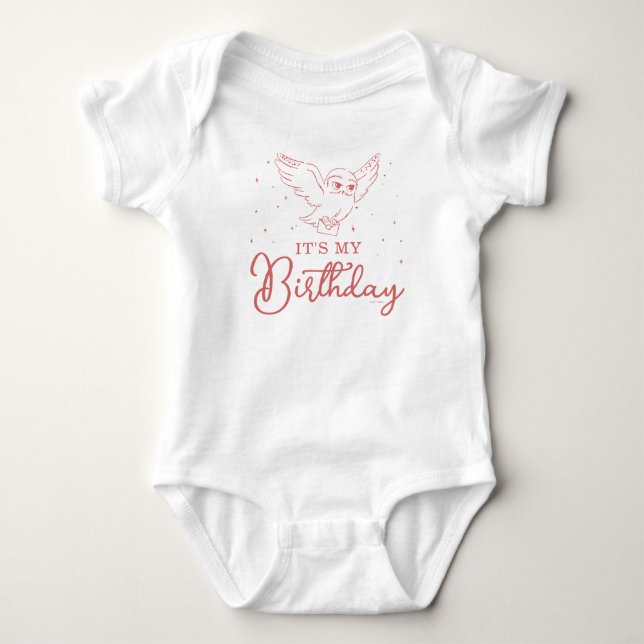 Harry Potter Hedwig Pink Magical Birthday Baby Bodysuit (Front)