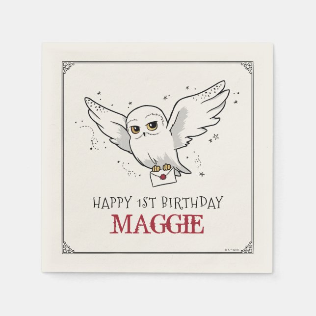 Harry Potter | Hedwig Special Delivery Birthday Napkin (Front)