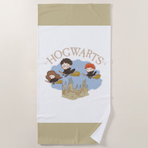 HARRY POTTER™, Hermione, & Ron Fly Over HOGWARTS™ Beach Towel