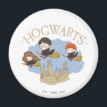 HARRY POTTER™, Hermione, & Ron Fly Over HOGWARTS™ Magnet<br><div class="desc">HARRY POTTER™ | Check out this adorable illustration of Harry,  Hermione,  and Ron fly on broomsticks over HOGWARTS™ Castle!</div>