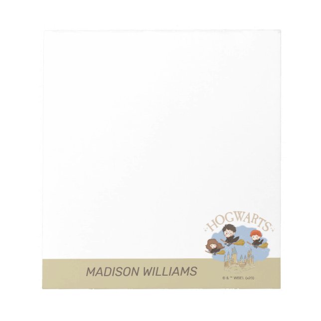 HARRY POTTER™, Hermione, & Ron Fly Over HOGWARTS™ Notepad (Front)