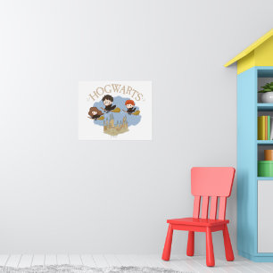 HARRY POTTER™, Hermione, & Ron Fly Over HOGWARTS™ Poster