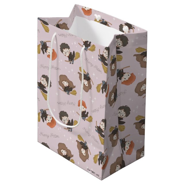 HARRY POTTER™, Hermione, & Ron Flying Pattern Medium Gift Bag (Front Angled)