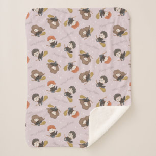 HARRY POTTER™, Hermione, & Ron Flying Pattern Sherpa Blanket