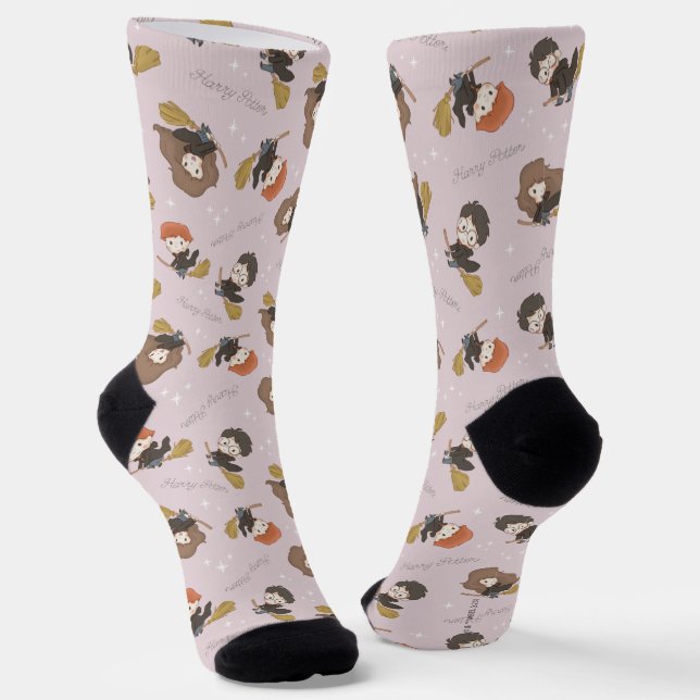 HARRY POTTER™, Hermione, & Ron Flying Pattern Socks (Angled)