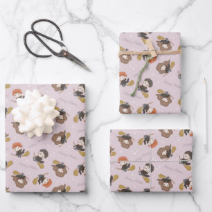 HARRY POTTER™, Hermione, & Ron Flying Pattern Wrapping Paper Sheet