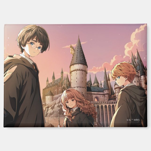 HARRY POTTER™ Hermione & Ron HOGWARTS™ Anime Scene Magnet (Front)