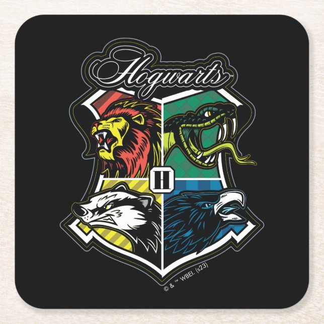 HARRY POTTER™ | HOGWARTS™ Athletic Badge Square Paper Coaster (Front)